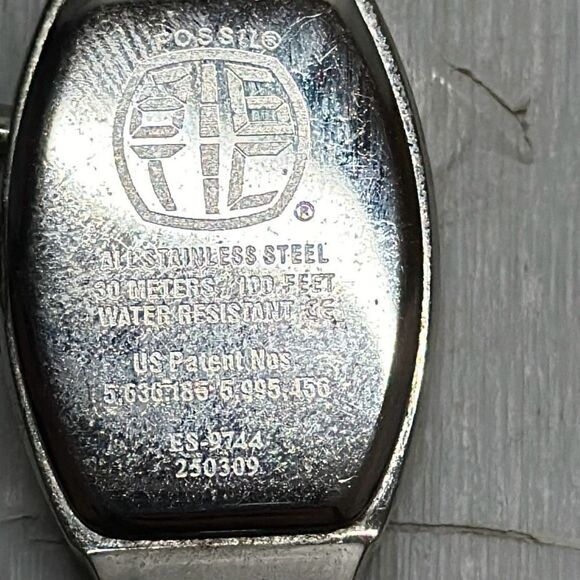 Fossil BIG TIC ES9744 American Flag LED Dial Silver Tone Watch SCRATCHES - Picture 11 of 16